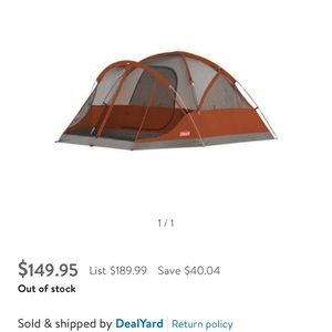Coleman 4 man tent,sleeping pad.sleeping bag
